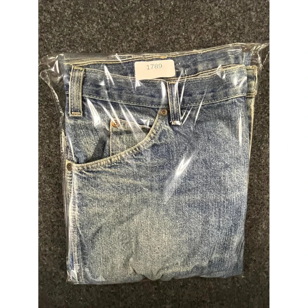 Dickies Carpenter Jeans Men 35x29 Blue Denim Logo Mid Rise Straight Leg Workwear